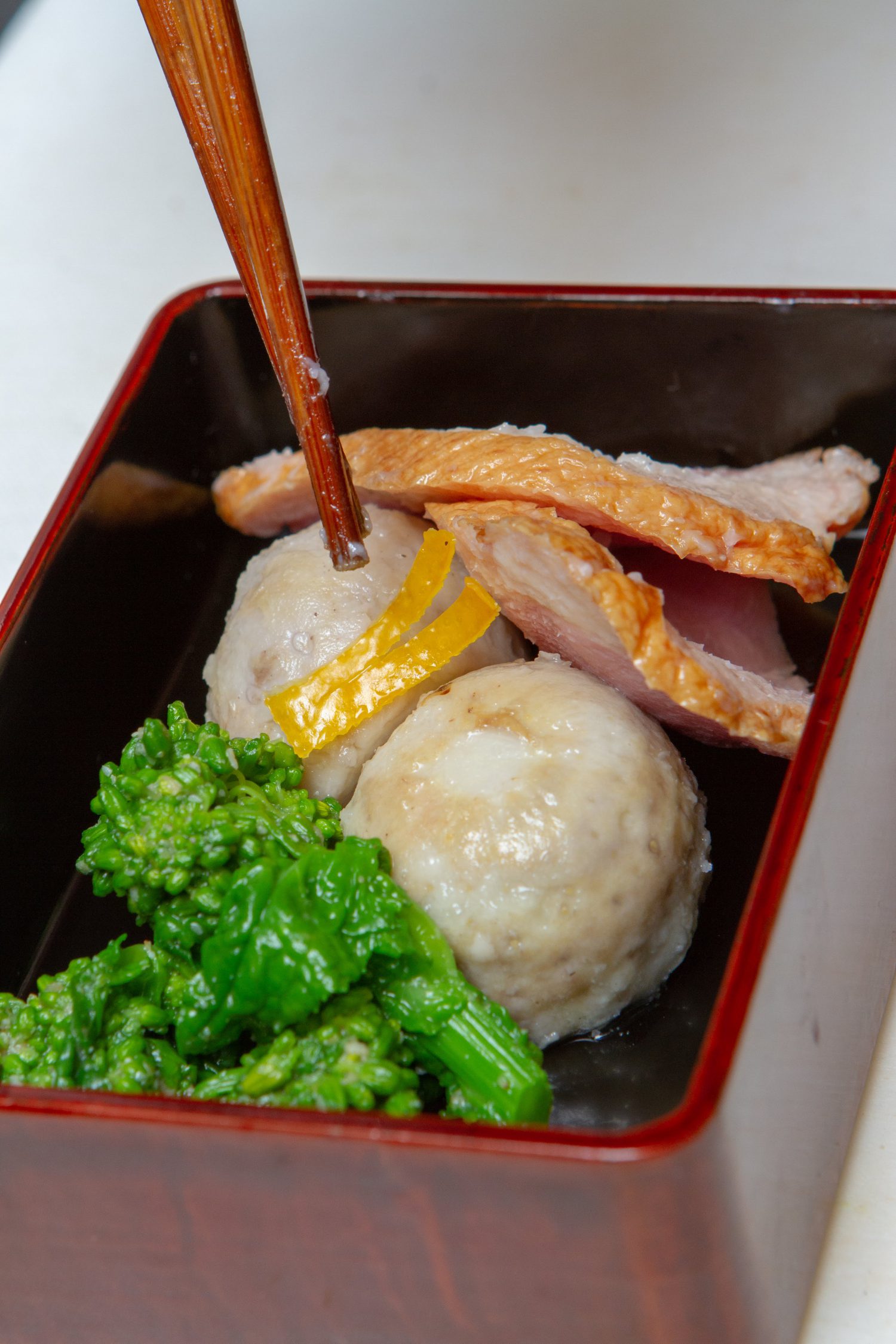 小芋揚浸しと鴨ロース Fried soak “Ko-imo(potatoes)” and duck loin_2